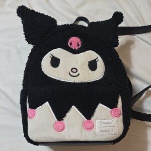 Sanrio Loungefly Hello Kitty Mini Black and Pink Backpack